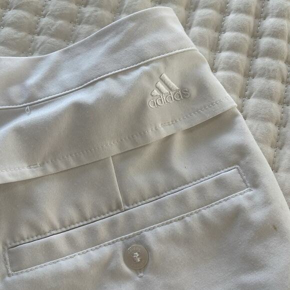 Adidas White Stretch Chino Shorts Size 2 - Picture 3 of 4